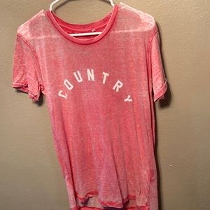 Red Turnrows country T size small